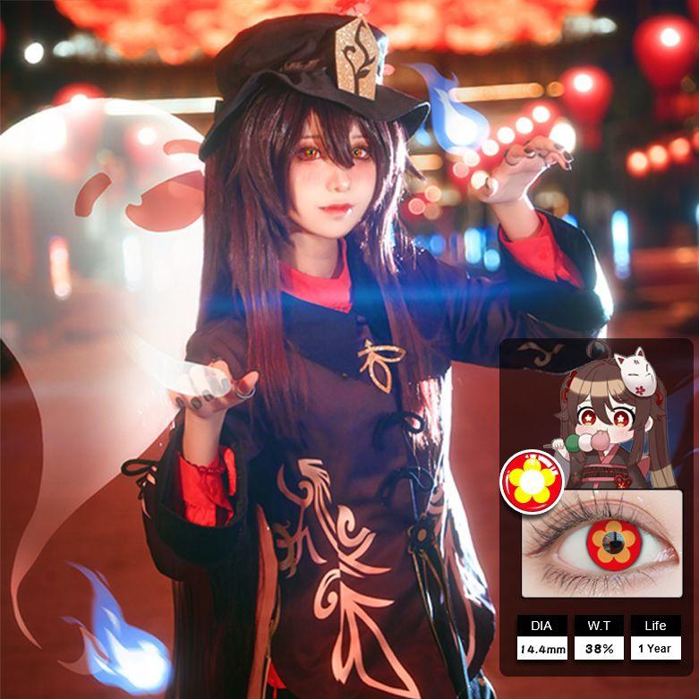 2pcs/1pair Graded Colored Contact Lenses Coloured Anime Pupil Genshin Nahida Hutao Cosplay