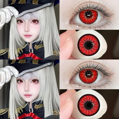 2pcs/1pair Colored Contact Lenses Eyemakeup Coloured Tomato Red Bling Pupil 14.4mm