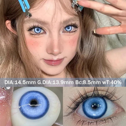 1pair Cosplay BLUE LOCK Color Contact Lenses Halloween Scary Lens Softlens 14.5mm