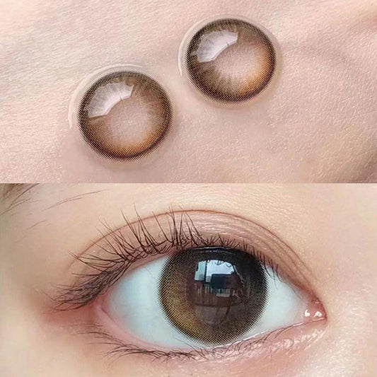 Graded 2pcs/1pair Amber Colored Contact Lenses Coloured Cosmetic Softlens