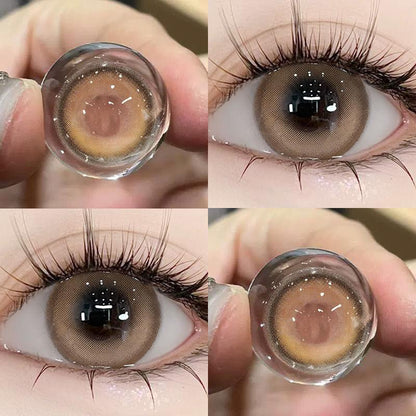 1 par de lentes de contacto de color marrón luna de 14 mm 