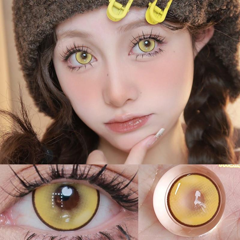 JeweLens Cosplay Color Contact Lenses Halloween Anime Softlens Koi Brown Yellow Pupil