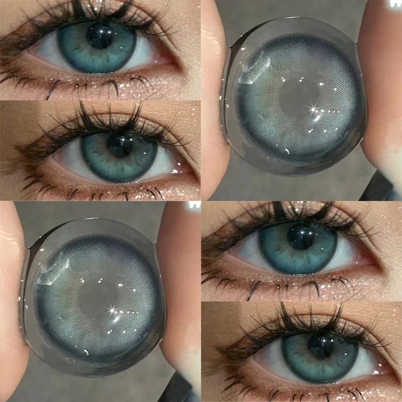 1pair Blue Green Mixblood Color Contact Lenses 14.5mm Softlens