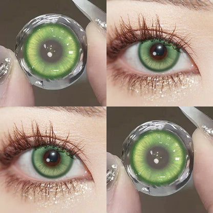 JeweLens 1pair Cosplay Green Color Contact Lenses Halloween Softlens