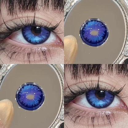 JeweLens 1pair Cosplay Blue Color Contact Lenses Purple Cosmetic Softlens 14.5mm