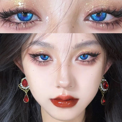 JeweLens 1pair Cosplay Blue Color Contact Lenses Purple Cosmetic Softlens 14.5mm